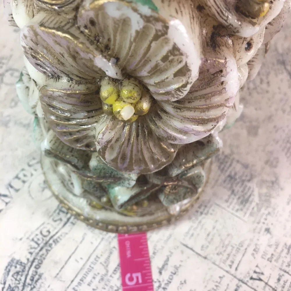 Sanyo Vintage Japanese Handcrafted Floral Wax Candle Art Sculpture Japan NWT